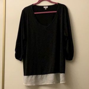 Avenue 3/4 sleeve top with polka dot tail 22/24